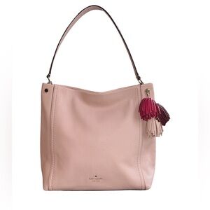 Kate Spade Palmer Drive Danika Pink Pebbled Leather Shoulder Bag Tassels